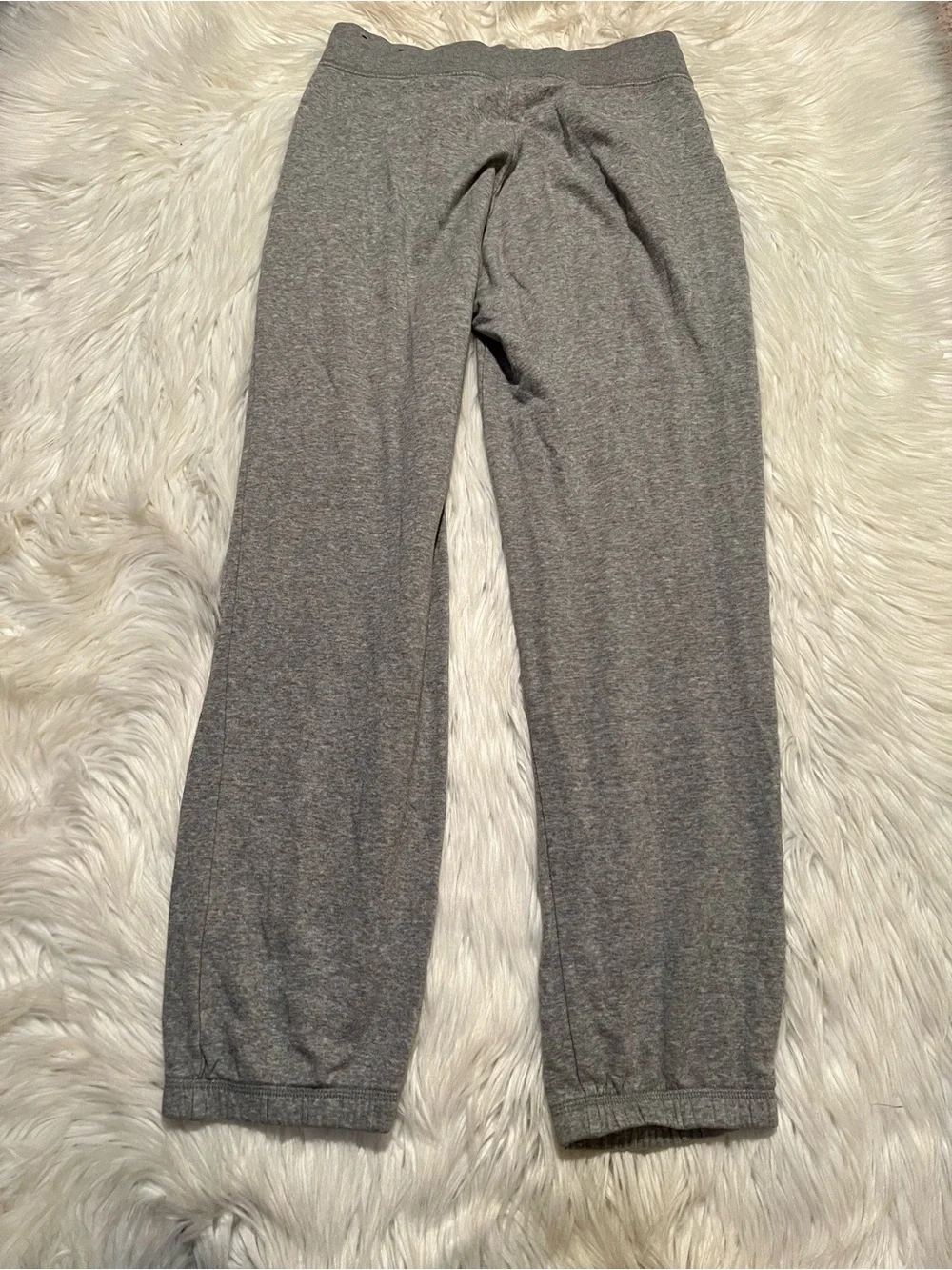 Nike Women's Size XS Sweatpants Joggers Light Heather Gray White Mid-Rise Cotton